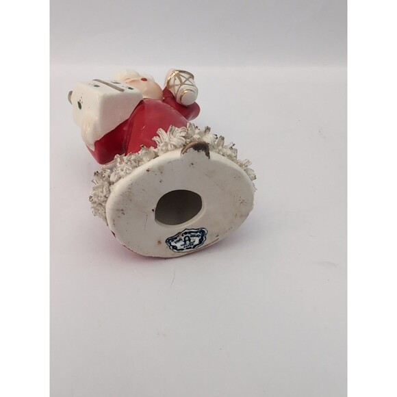 Vtg Christmas Angel Figurine Spaghetti Trim Lantern Present Fine A Quality Japan - Picture 6 of 7